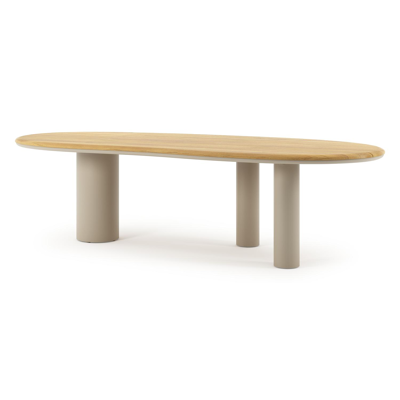 Organo tuintafel organisch in beige aluminium en teak L 280 x B 120 x H 74 cm