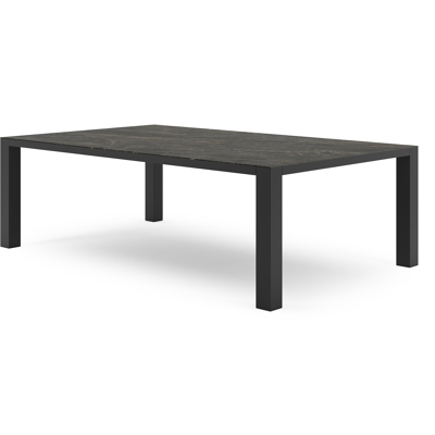 Table de jardin Nano en aluminium noir et céramique pleine black obsession - Lg 240 x Larg. 148 x H 75 cm