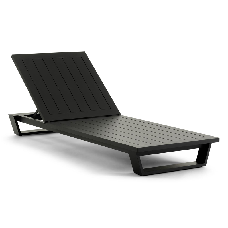 Pagino verstelbaar ligbed in zwart aluminium met althea chalk all weather Cosytica kussen