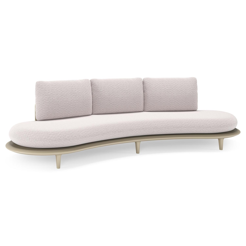 Bomero loungebank in beige aluminium met wander gobi all weather sunbrella® luxe kussen