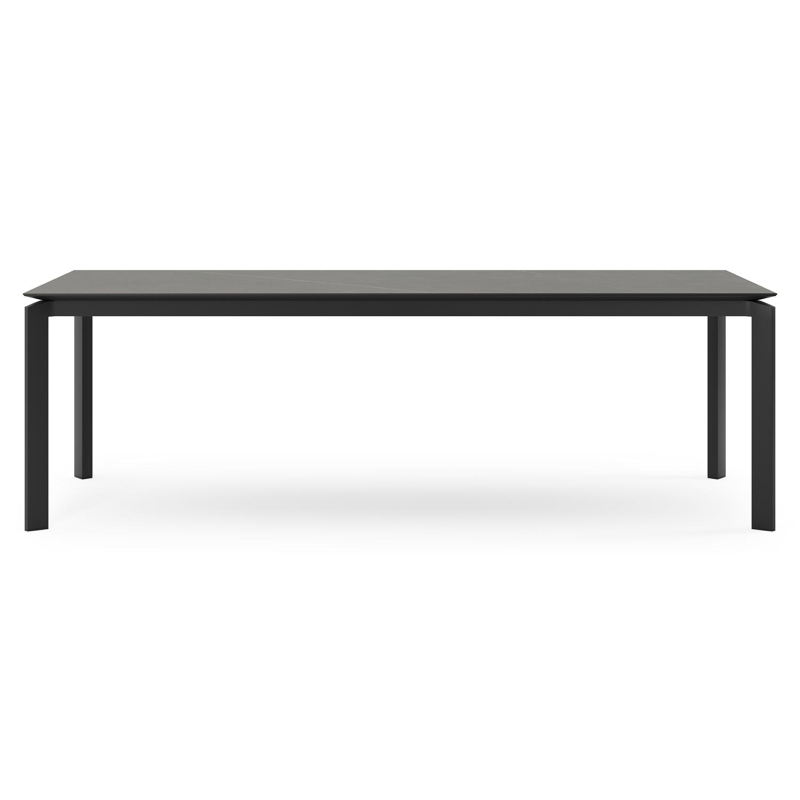Cirello tuintafel in zwart aluminium en volkeramiek calatorao - L 240 x B 100 x H 75 cm