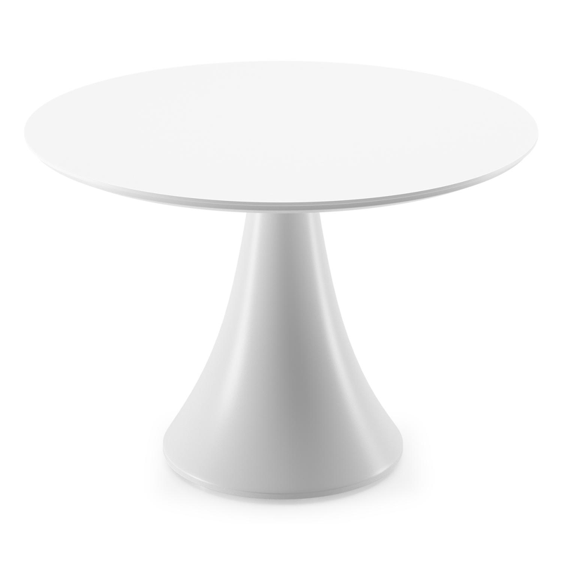 Fano loungetafel in wit aluminium en volkeramiek arctic white - Dia. 85 x H 55 cm