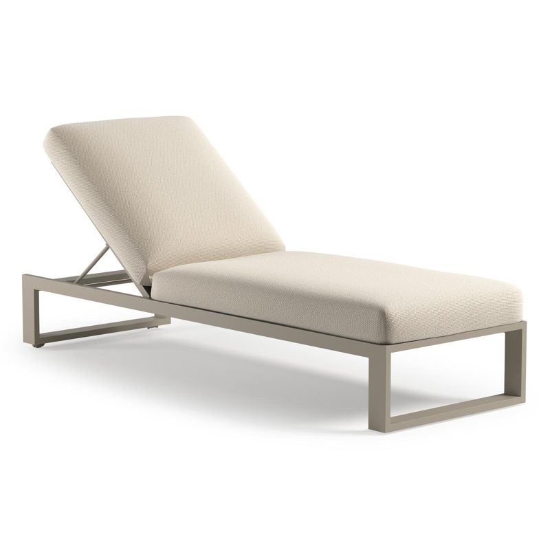 Verato verstelbaar ligbed in beige aluminium met althea off white all weather cosytica