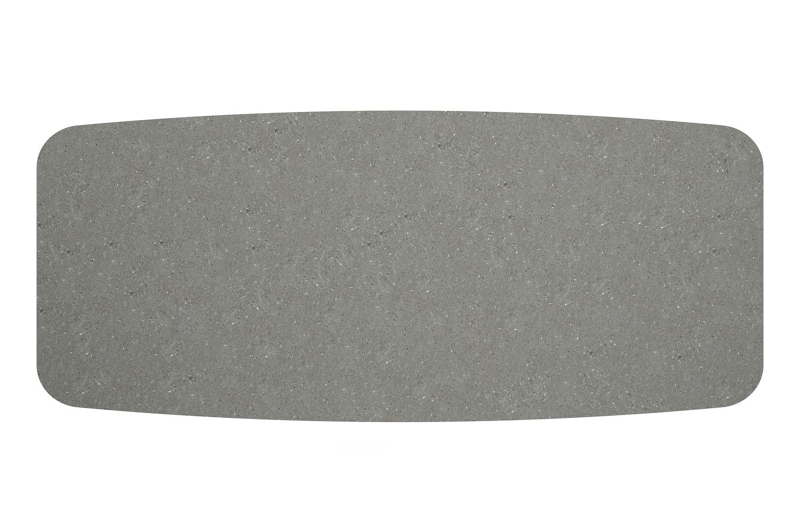 Pamplona tuintafel bootvorm in zwart aluminium en sintered stone grijs - L 270 x B 115 x H 72.5 cm