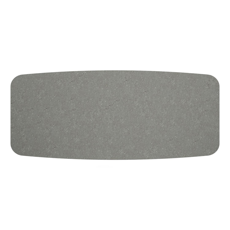 Table de jardin Pamplona forme de bateau en aluminium noir et sintered stone gris - Lg. 270 x Lrg. 115 x Haut. 72.5 cm