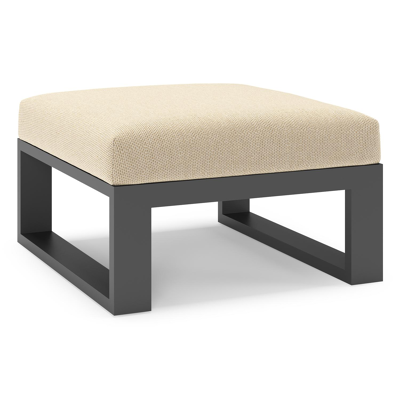 Verato poef in zwart aluminium met althea camel all weather cosytica kussen