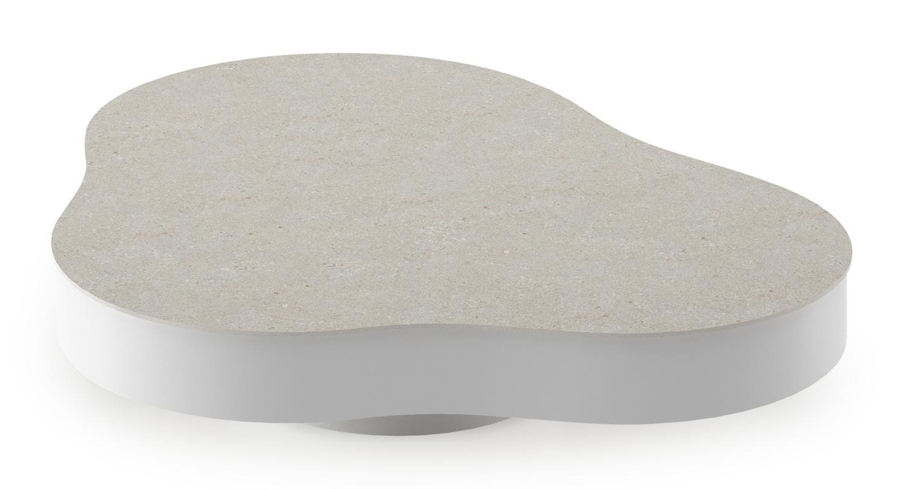 Lomano loungetafel in wit aluminium en volkeramiek Shilin - L 131 x B 108 x H 25 cm