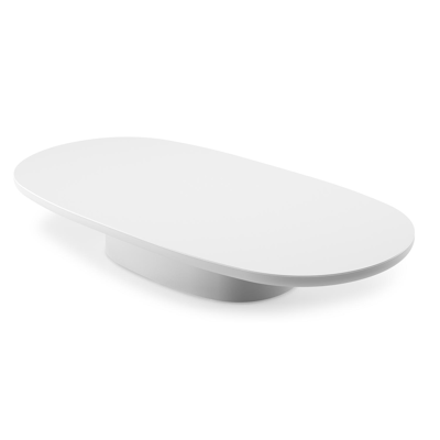 Amico loungetafel bombo in wit aluminium en volkeramiek Arctic White - L 171 x B 89 x H 24 cm