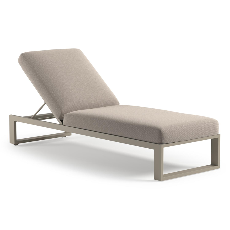 Verato verstelbaar ligbed in beige aluminium met slow farafra all weather sunbrella® luxe