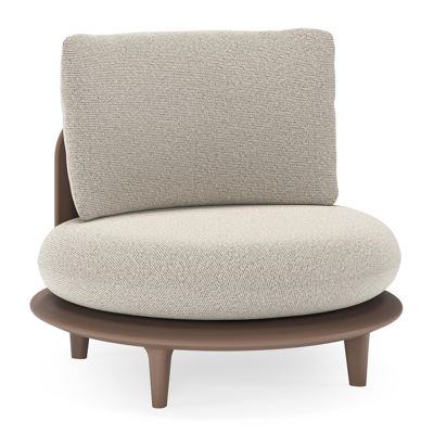 Bomero loungestoel in taupe aluminium met firenze sand all weather solica kussen