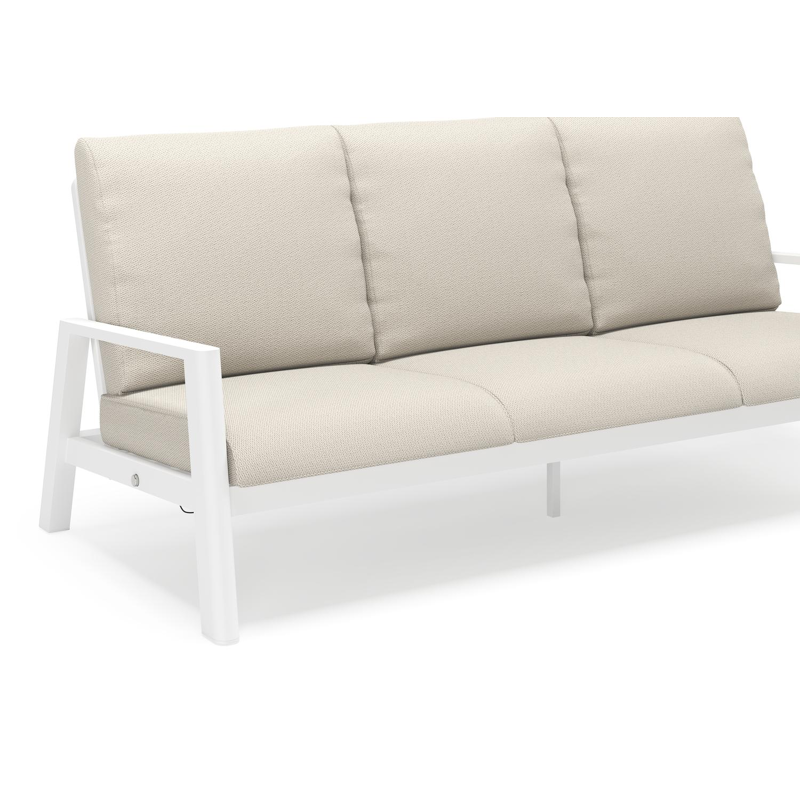 Cirello loungebank 3-zit in wit aluminium met lopi marble all weather sunbrella® luxe kussen