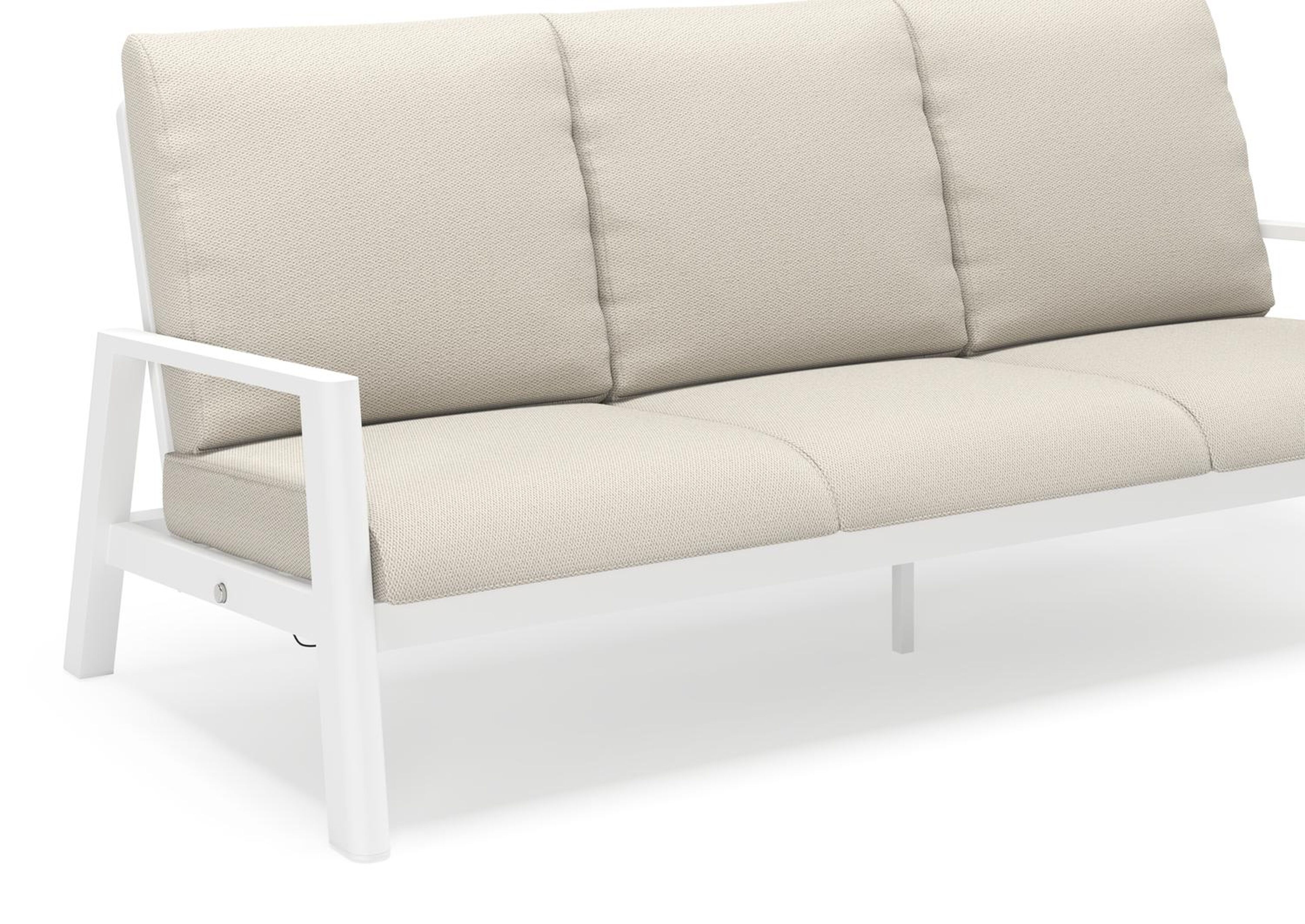 Cirello loungebank 3-zit in wit aluminium met lopi marble all weather sunbrella® luxe kussen