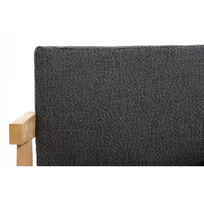 Trentino tuinstoel in teak en naturel ronde wicker met kussen in savane tornado all weather sunbrella® luxe