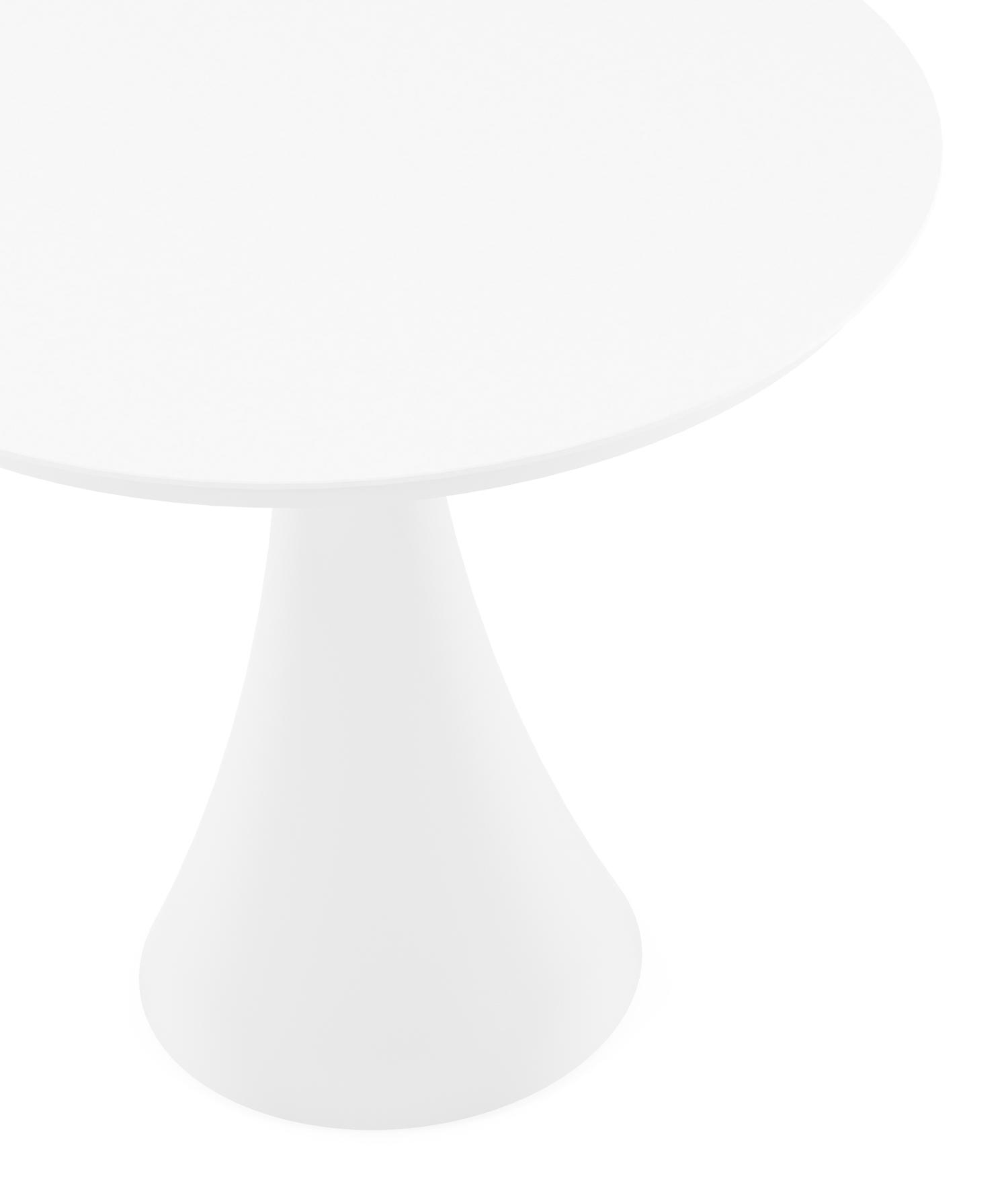 Fano tuintafel in wit aluminium en volkeramiek arctic white - Dia. 85 x H 75 cm