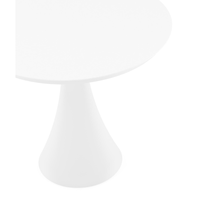 Fano tuintafel in wit aluminium en volkeramiek arctic white - Dia. 85 x H 75 cm