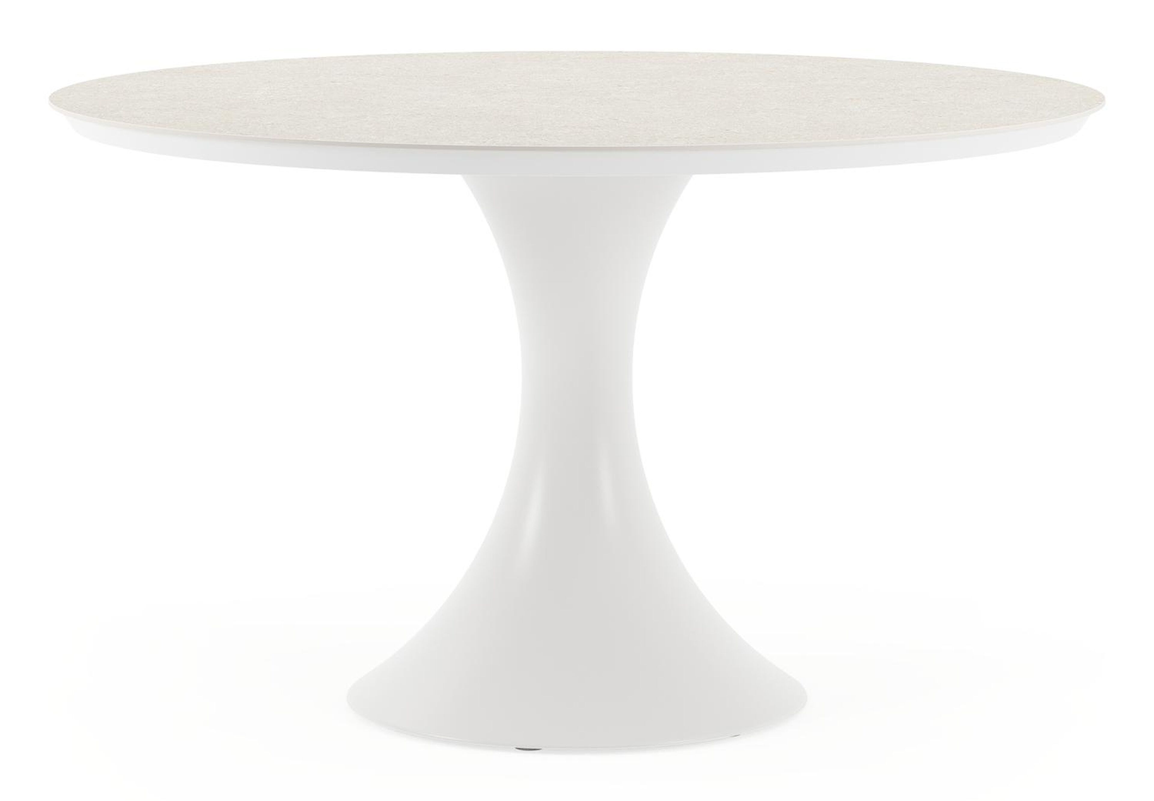 Fano tuintafel rond in wit aluminium en volkeramiek shilin - Dia. 130 x H 75 cm