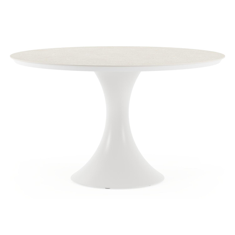 Fano tuintafel in wit aluminium en volkeramiek shilin - Dia. 130 x H 75 cm