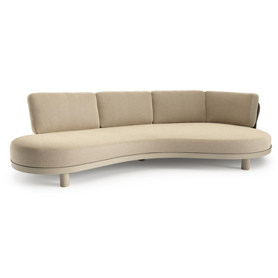Donato loungebank in beige aluminium met althea camel all weather cosytica kussen