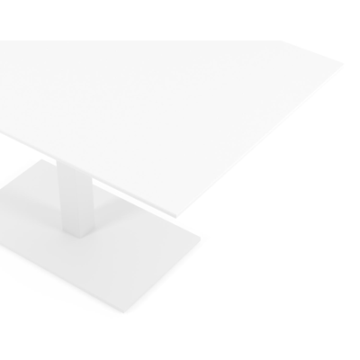 Piemonte tuintafel in wit aluminium en volkeramiek arctic white - L 140 x B 80 x H 72,5 cm