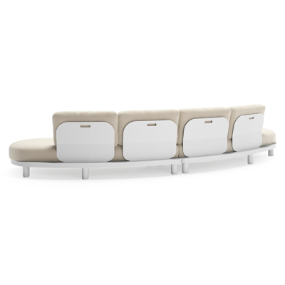 Donato loungebank in wit aluminium met all weather cosytica Althea Off White kussen