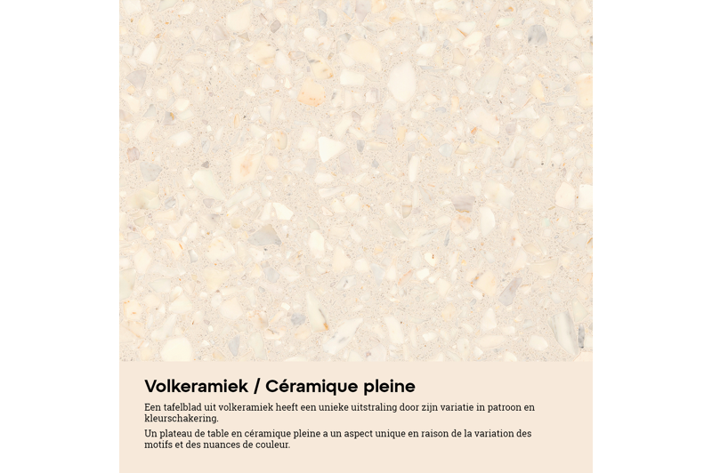 Cesano tuintafel rechthoekig in wit aluminium en volkeramiek retrostone - L 240 x B 100 x H 75 cm