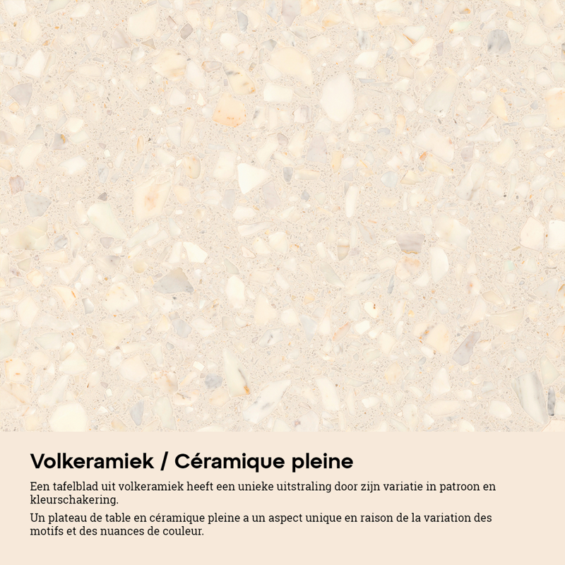 Como loungetafel in wit aluminium en retrostone volkeramiek - L 70 x B 80 x H 20 cm