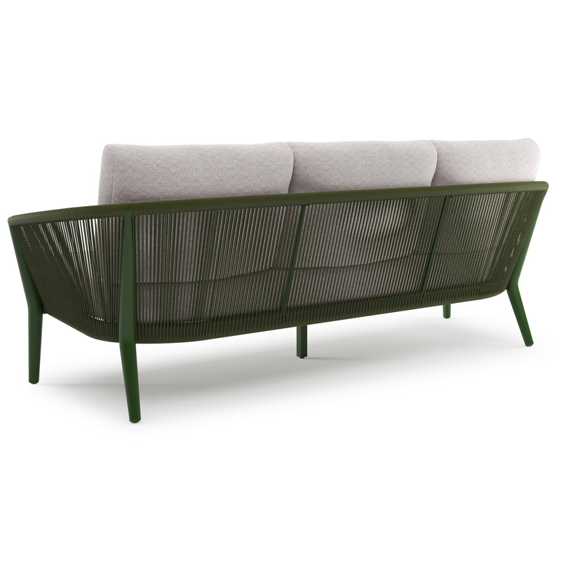 Orso loungeset in groen aluminium en groen verticaal geweven ronde rope met Wander Gobi all weather sunbrella® luxe kussen