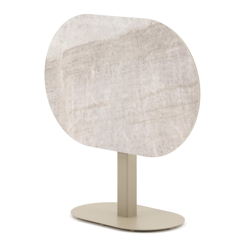 Teramo kantelbare tuintafel bombo in beige aluminium en volkeramiek Taj Mahal - L 110 x B 70 x H 74 cm