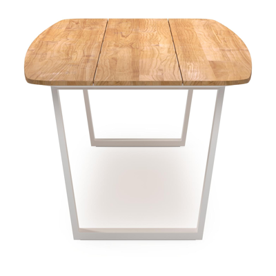 Pagino tuintafel in wit aluminium en teak - L 280 x B 115 x H 75 cm