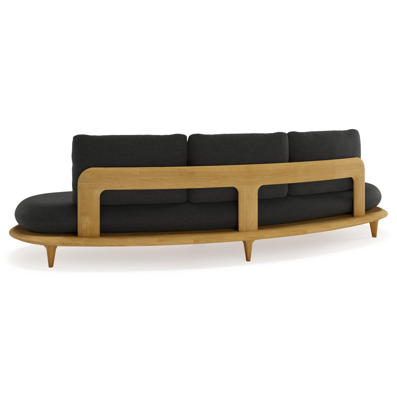 Bomero loungebank in teak met chartres sooty all weather sunbrella® luxe kussen