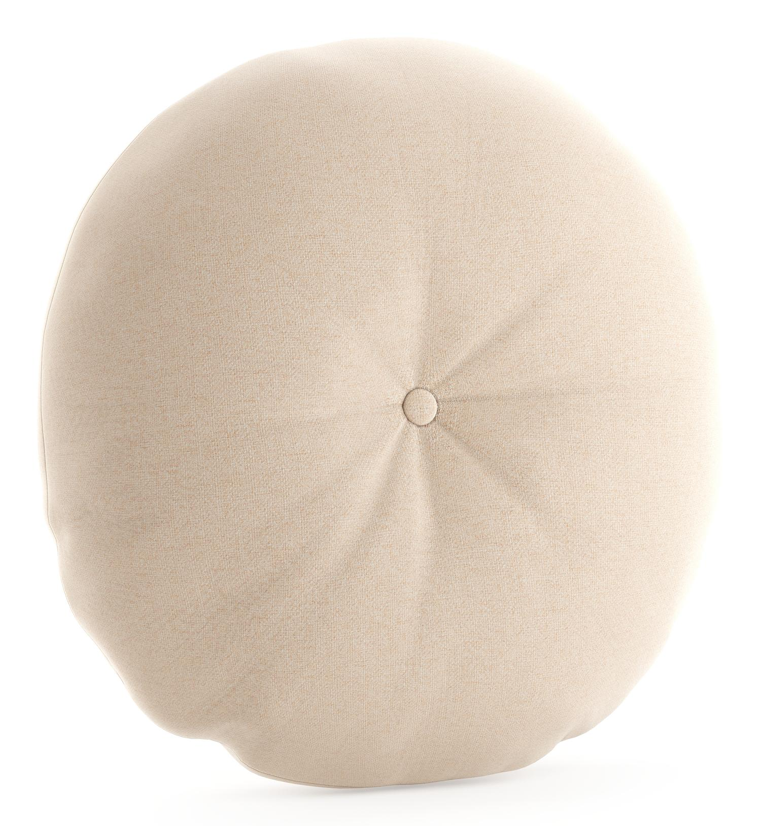 Rond sierkussen in all weather sunbrella luxe natte linen chalk