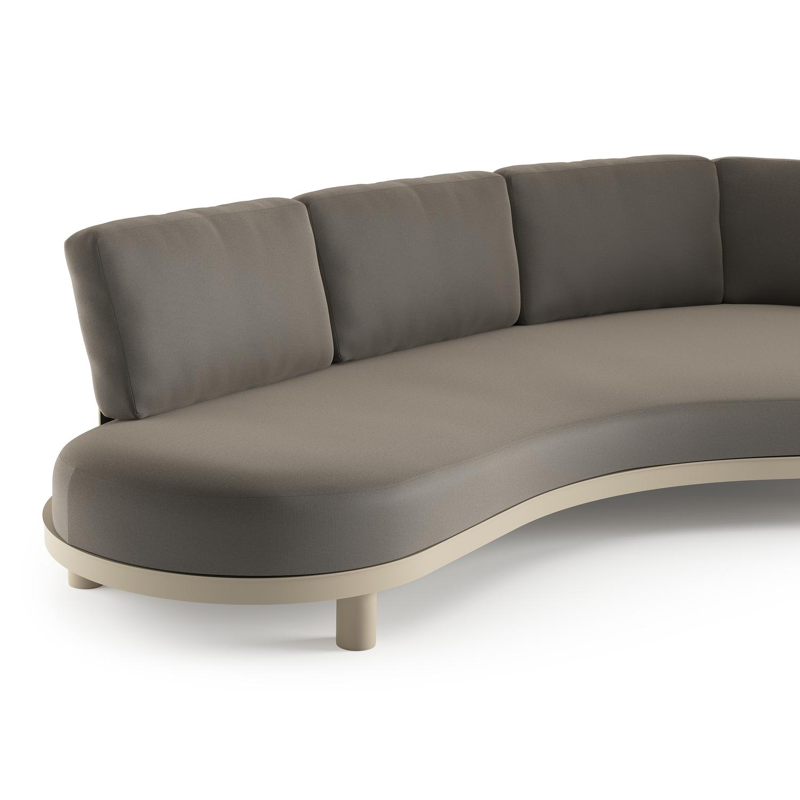 Donato loungebank in beige aluminium met natte carbon beige all weather sunbrella® luxe kussen