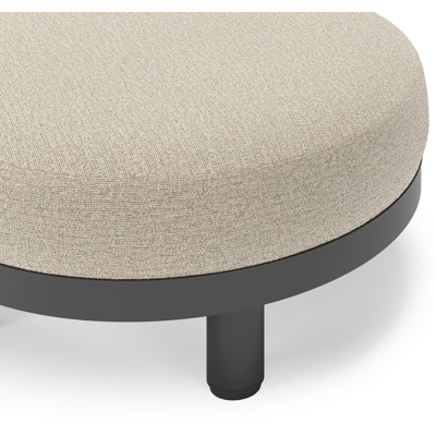 Salon de jardin pouf Donato en aluminium noir et coussins en all Weather cosytica Catania Sand