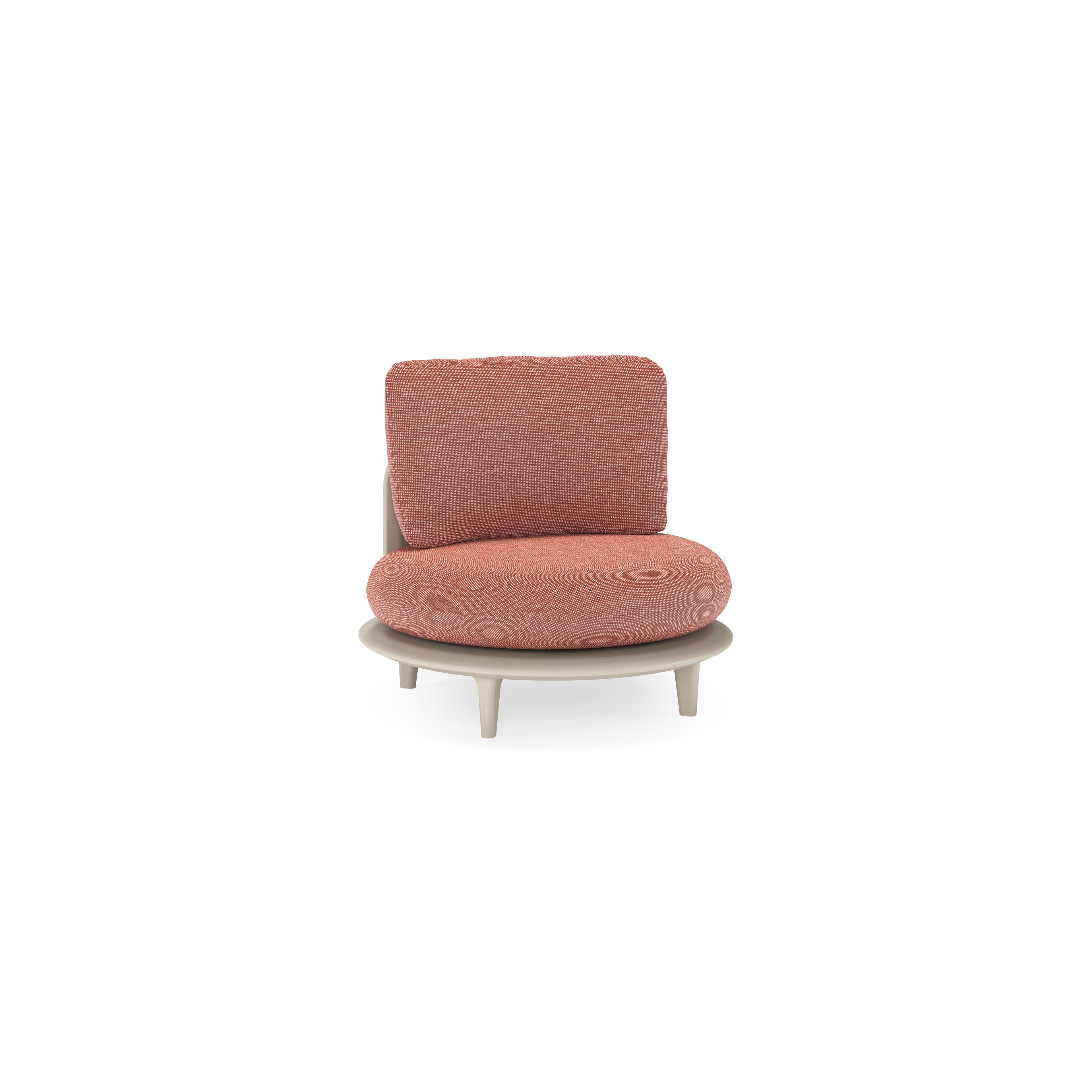 Bomero loungestoel in beige aluminium met slow alezan all weather sunbrella® luxe kussen