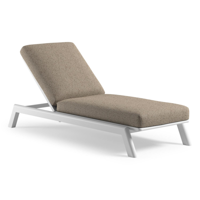 Cirello verstelbaar ligbed met pompsysteem in wit aluminium met bora jungle all weather Cosytica kussen