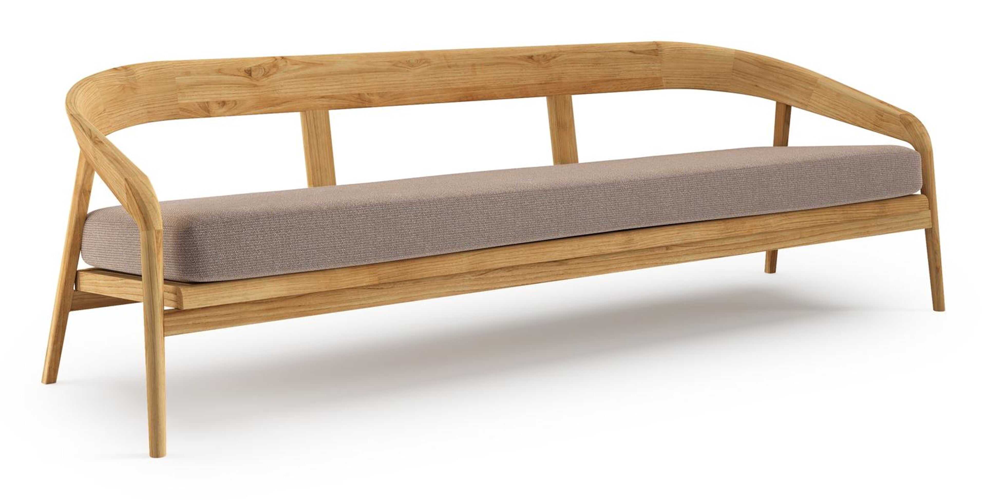 Lacrima loungebank in teak met savane earth all weather Sunbrella® luxe kussen