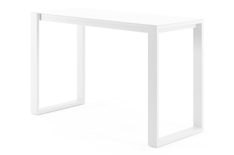 Table de bar Verato en aluminium blanc et céramique pleine arctic white - Lg 170 x Larg. 70 x H 106 cm