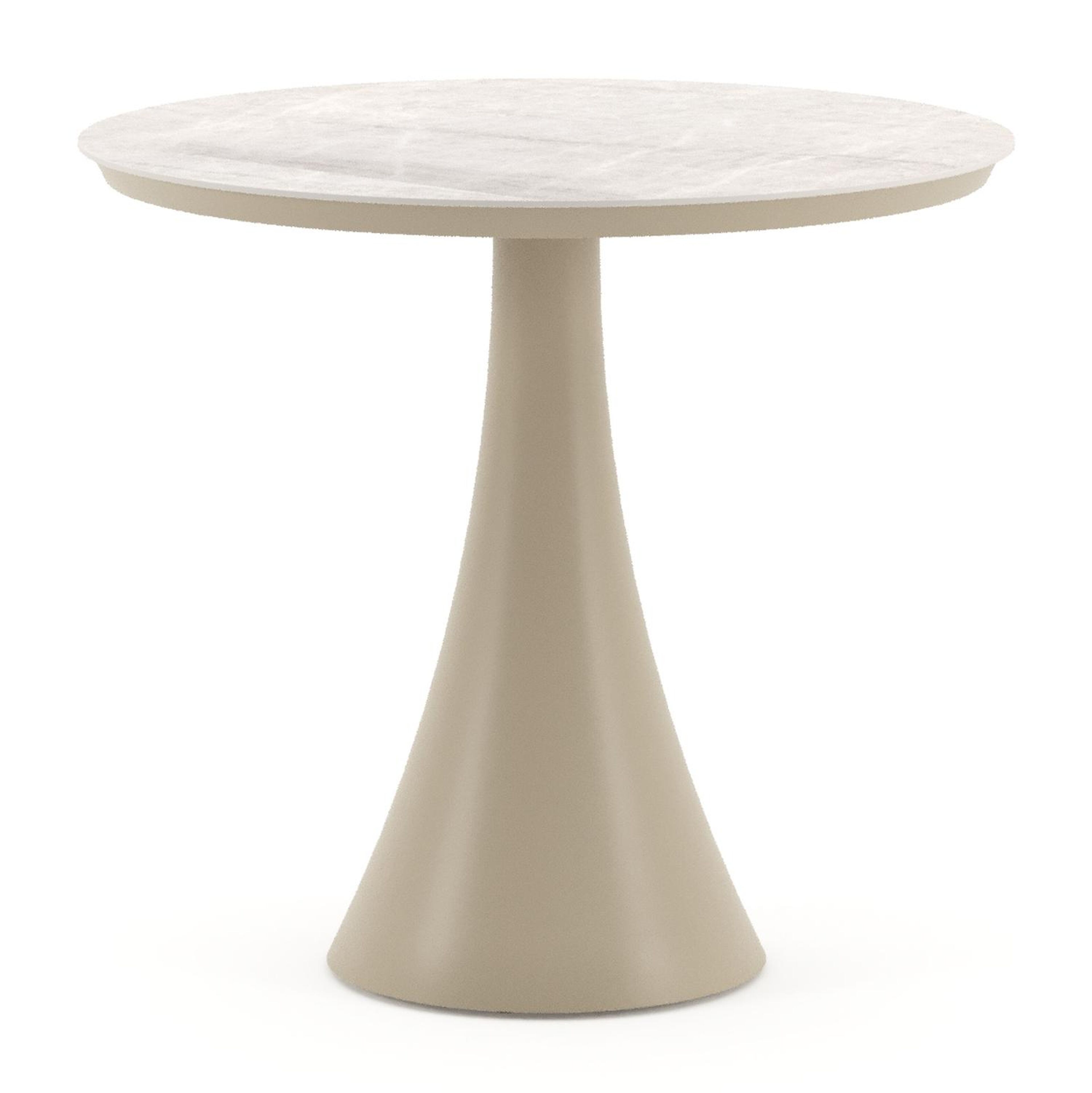 Fano tuintafel rond in beige aluminium en volkeramiek Taj Mahal - Dia. 85 x - Dia. 85 x H 75 cm