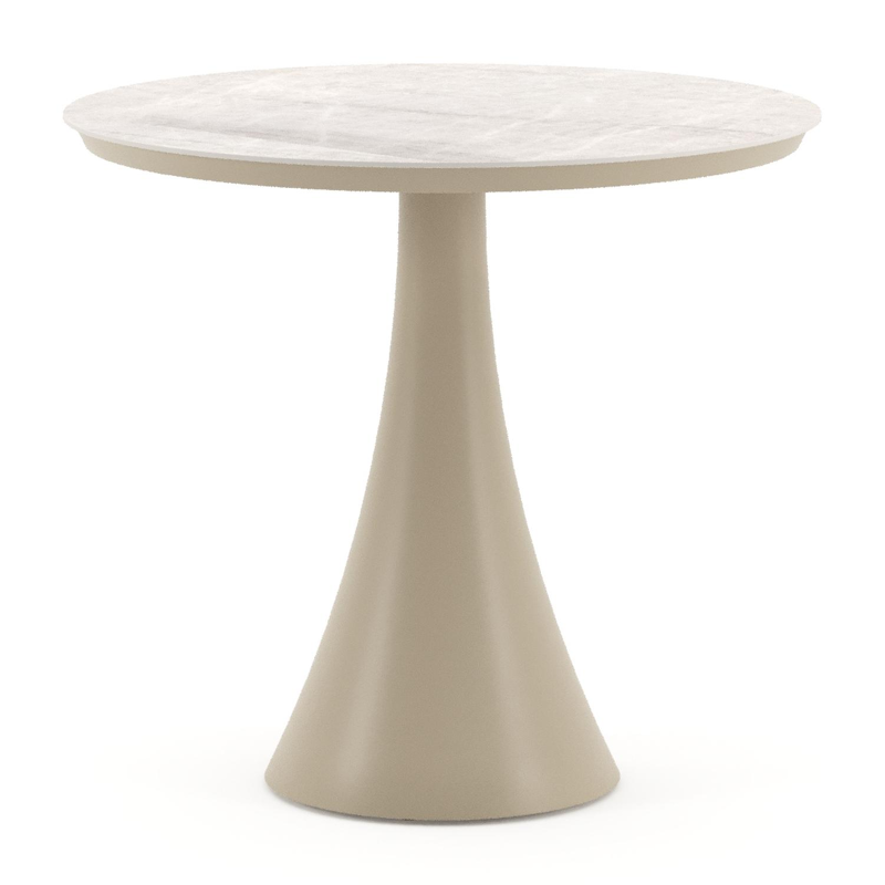 Fano tuintafel rond in beige aluminium en volkeramiek Taj Mahal - Dia. 85 x - Dia. 85 x H 75 cm
