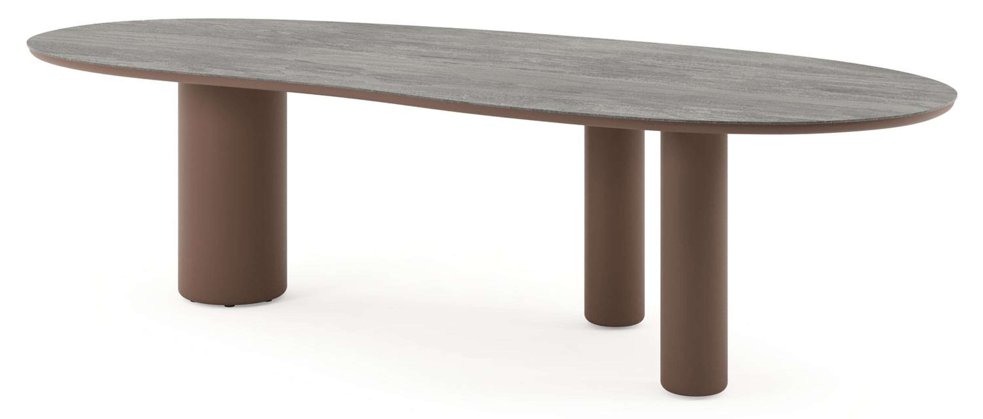 Amico tuintafel organisch in taupe aluminium en volkeramiek Aspen Grey - L 280 x B 120 x H 73.5 cm