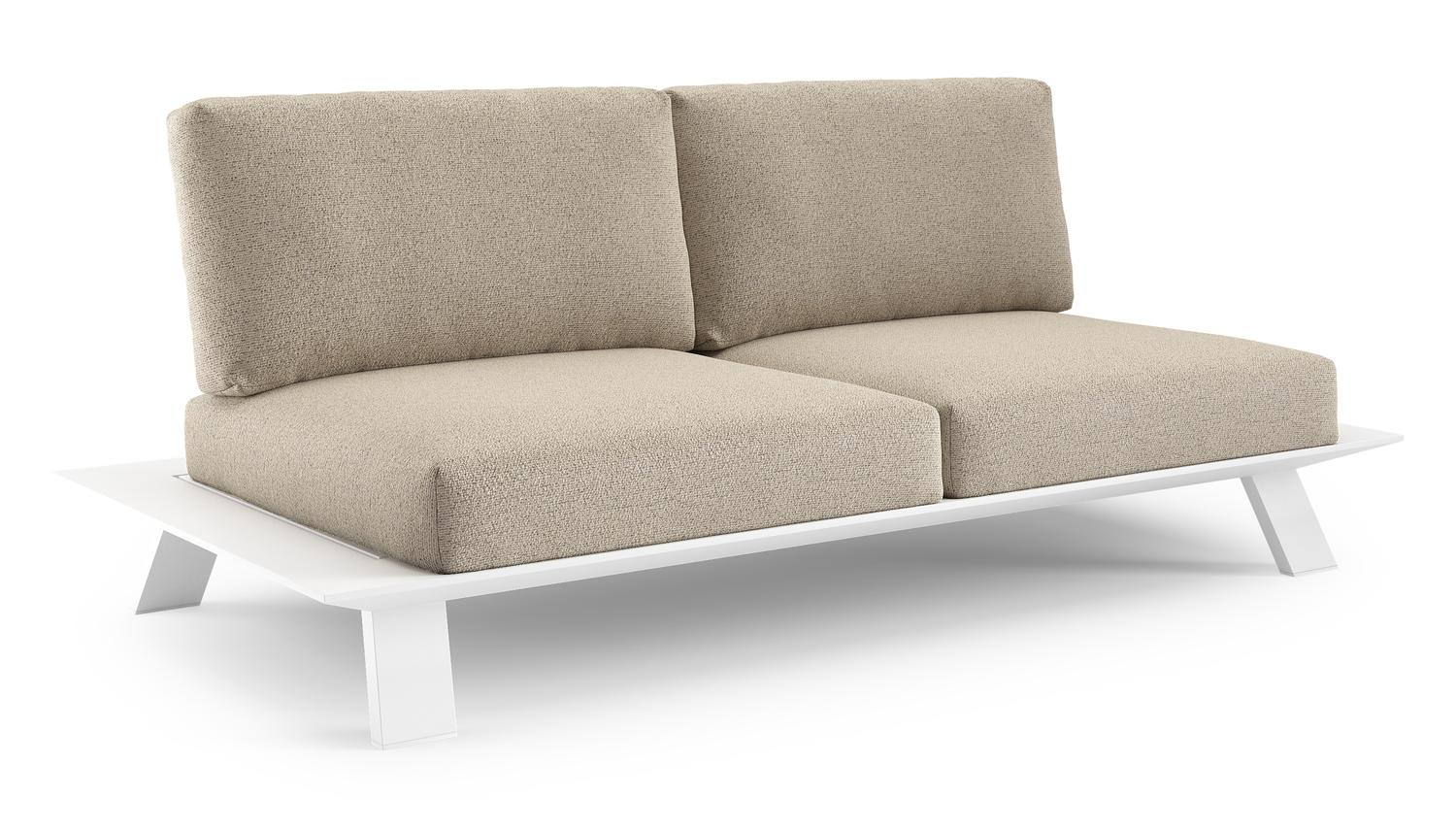 Cesano loungebank in wit aluminium met marbella beige all weather Cosytica kussen