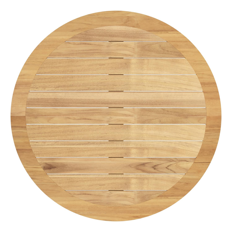 Pamplona tuintafel rond in beige aluminium en sintered stone Naturel - Dia. 140.4 x H 73.5 cm