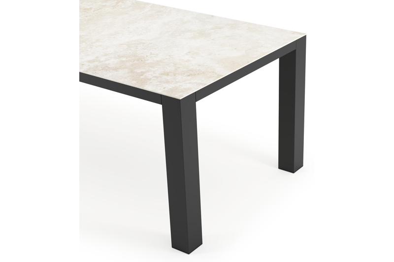 Nano tuintafel rechthoekig in zwart aluminium en volkeramiek Rapolano L 240 x B 100 cm