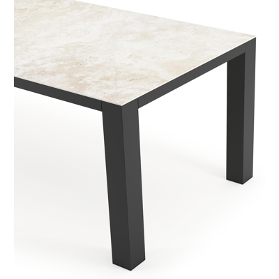 Nano tuintafel rechthoekig in zwart aluminium en volkeramiek Rapolano L 240 x B 100 cm