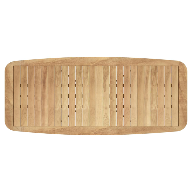 Pamplona tuintafel bootvorm in beige aluminium en teak - L 267.4 x B 115 x H 73 cm