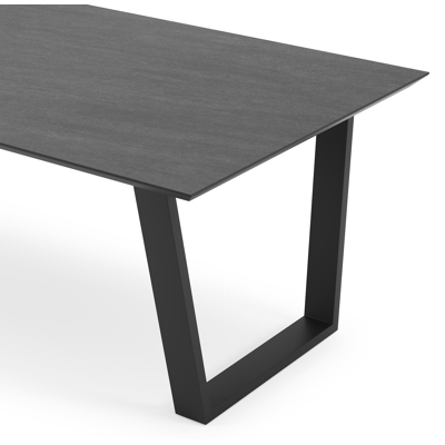 Pagino tuintafel in zwart aluminium en volkeramiek basalt black - L 240 x B 100 x H 74,5 cm