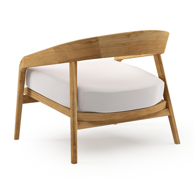 Lacrima loungestoel in teak met savane whisper all weather Sunbrella® luxe kussen