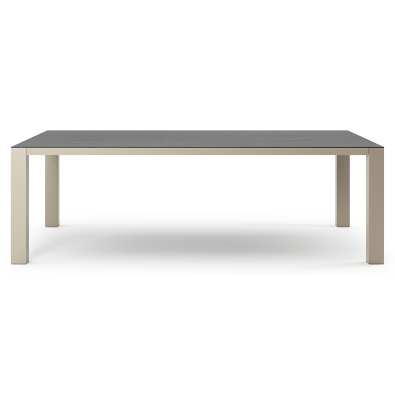 Nano XL tuintafel rechthoekig in beige aluminium en volkeramiek Basalt Black - L 240 x B 148 x H 75 cm