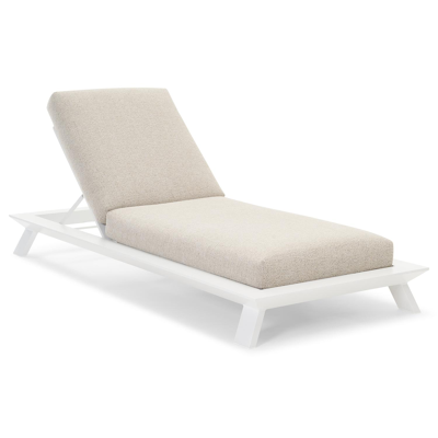 Cesano verstelbaar ligbed in wit aluminium met marbella beige all weather cosytica kussen