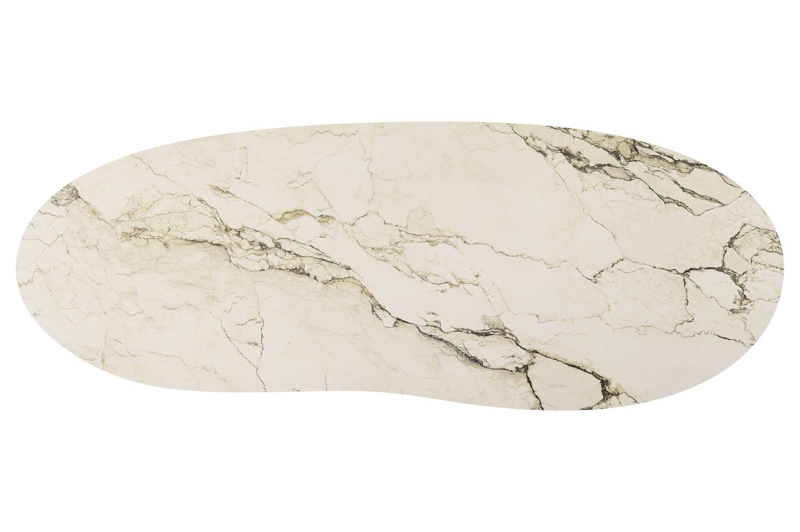 Amico tuintafel organisch in beige aluminium en volkeramiek Colorado Dunes - L 320 x B 120 x H 73.5 cm